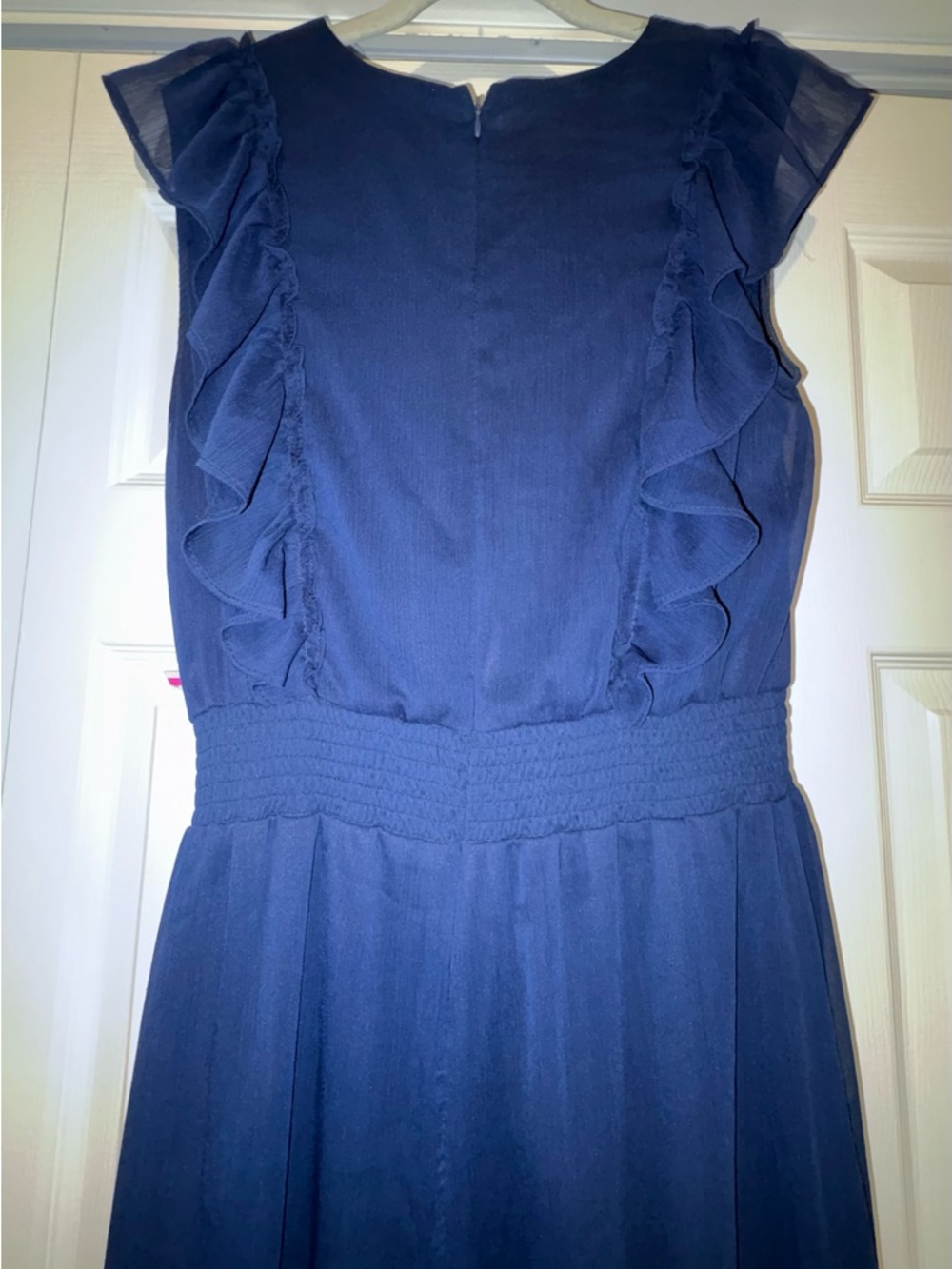 Halogen Navy Ruffle-Trim Jumpsuit - Picture 4 of 7